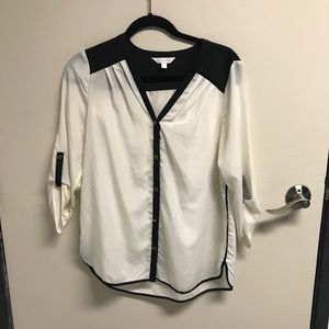 Black & White Flowing Blouse